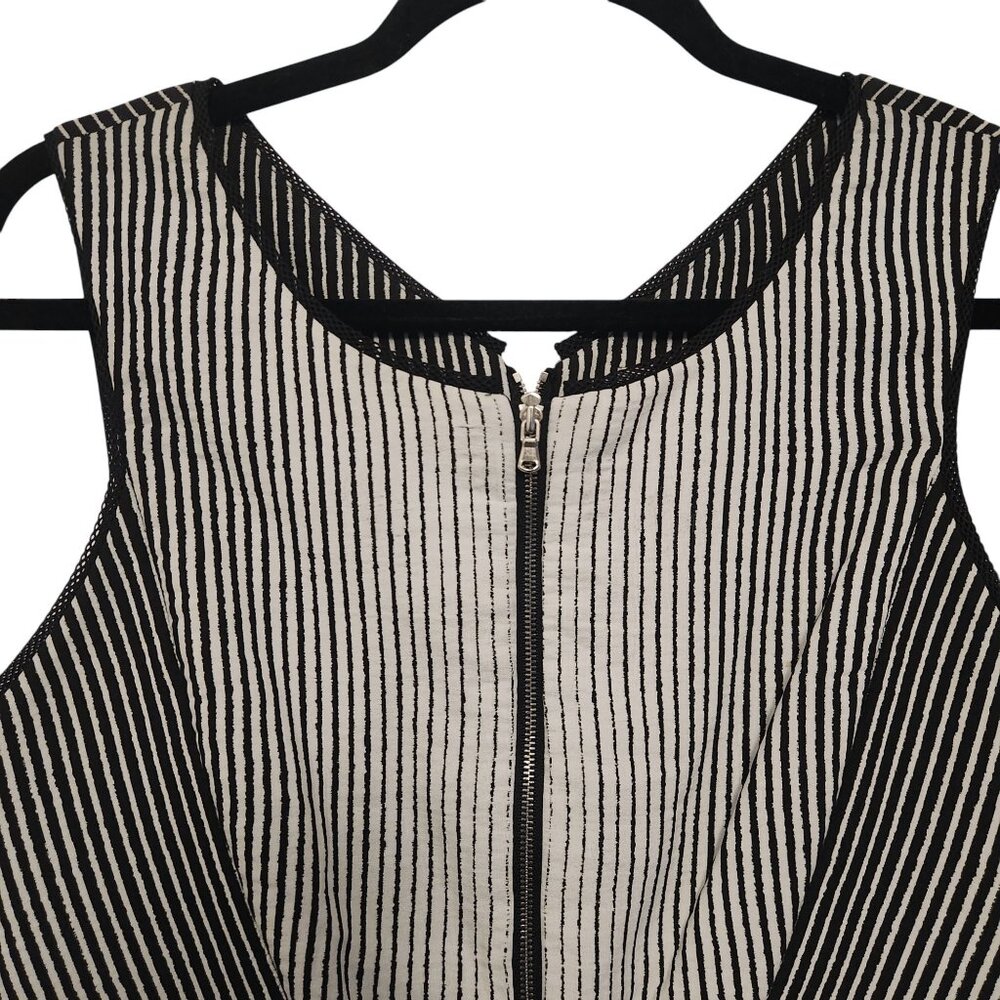 Yoana Baraschi Striped Zipper Sheath Dress Size 6 Black White - Picture 3 of 8